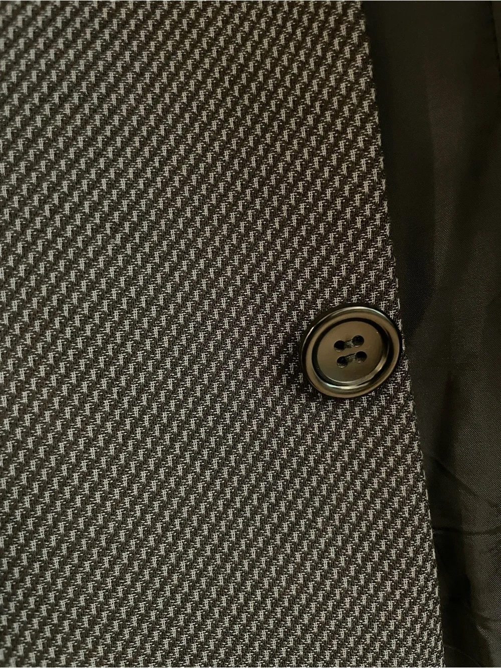 Armani Collezioni Italian Vintage 3 Button Dark Grey Houdstooth Sport Coat 40R
